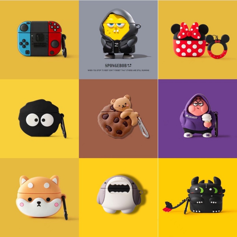 Phim hoạt hình dễ thương Puppy & Little Dinosaur cho vỏ tai nghe mềm Mini A3