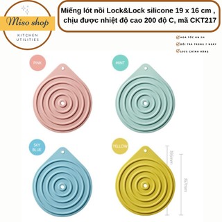 Miếng lót nồi Lock&Lock silicone , chất dầy dặn, chịu được nhiệt độ cao 200 độ C, mẫu- CKT217, KT 19 x 16 x 0,5 cm
