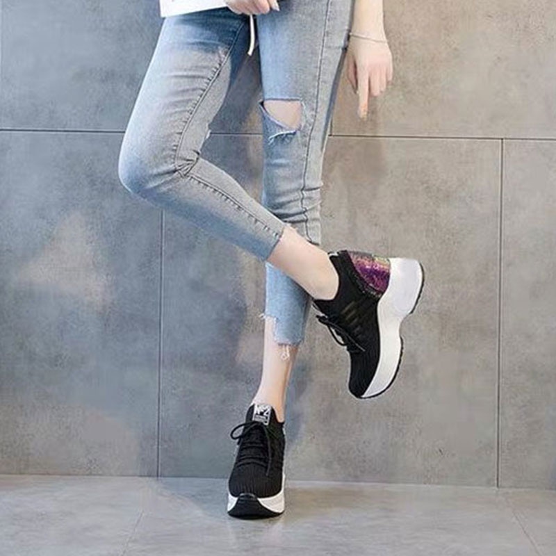 Giày Thể Thao Đế Dày Phối Lưới Thời Trang Hàn Quốc Cho Nữ