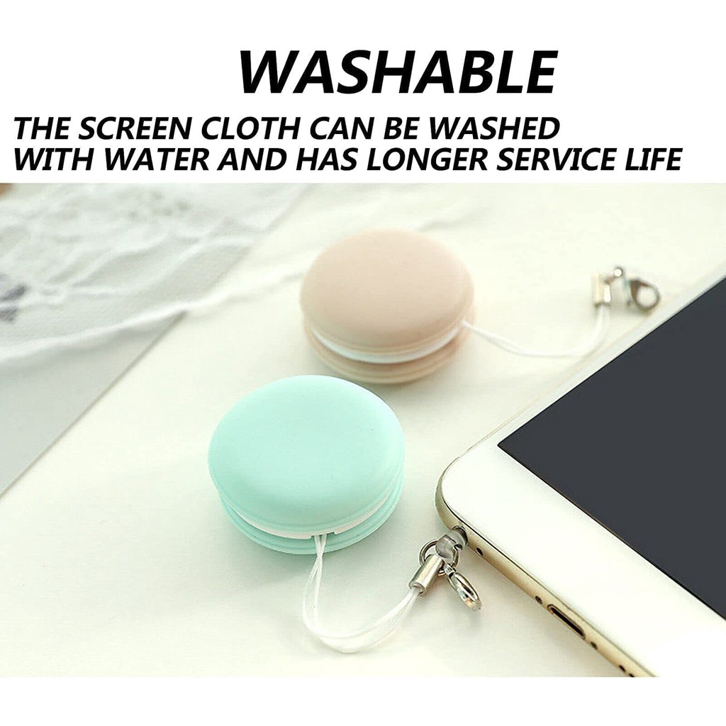 Khăn Lau Mắt Kính / Ống Kính / Điện Thoại / Máy Tính Bảng Mini Hình Bánh Macaron Màu Kẹo Ngọt