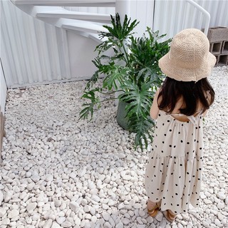 ( Ảnh Thật ) Váy Đầm Maxi đuôi cá Chấm bi Bé Gái