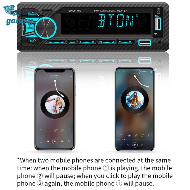 Máy Nghe Nhạc Mp3 galaxy Swm1789 Kết Nối Bluetooth Hỗ Trợ Ứng Dụng Trên Xe Hơi