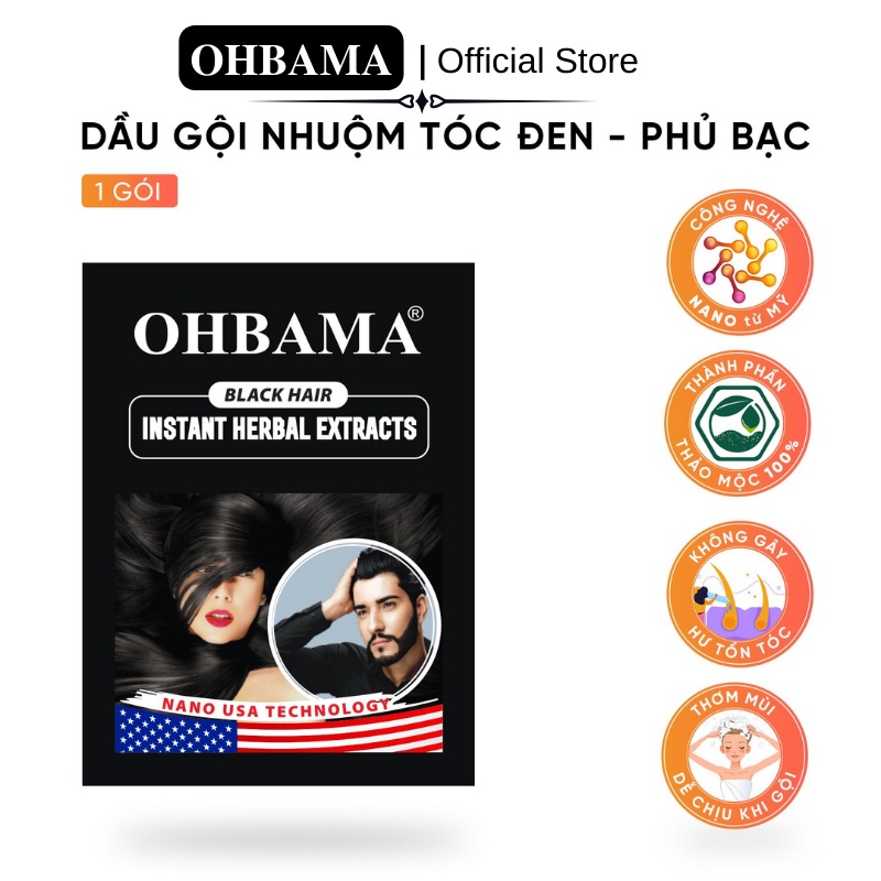 Dầu Gội Phủ Bạc - Gội Là Đen OHBAMA [1 Gói 30ml]