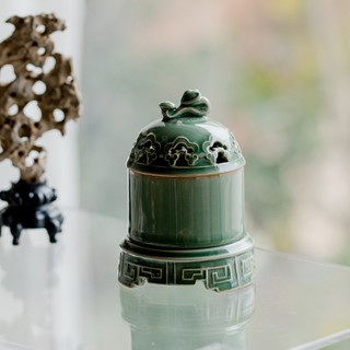 Yue kiln celadon gốm ruyi lư hương hộ gia đình trong nhà lư hương retro gỗ đàn hương trầm hương hương