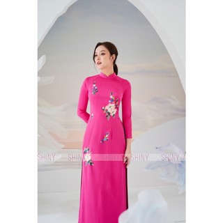 Áo thêu dài lụa ngọc trai, siêu xịn, vải siêu mềm mịn