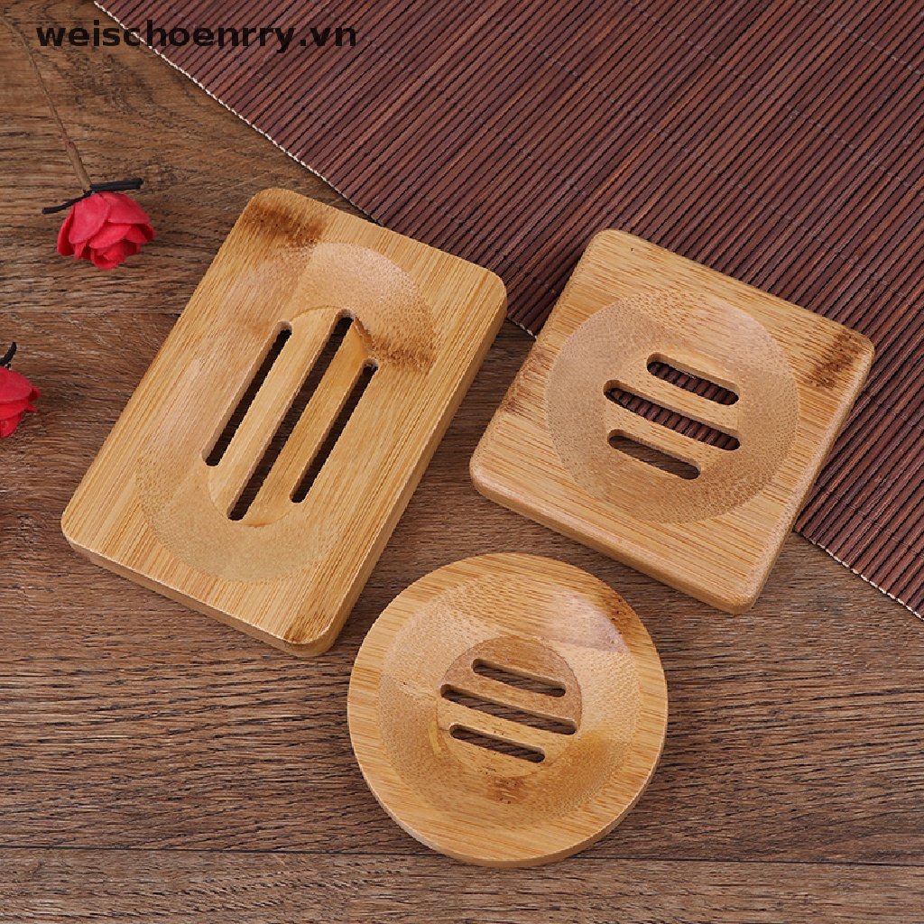 Khay Đựng Xà Phòng Bằng Gỗ Tre Tự Nhiên Cho Phòng Tắm