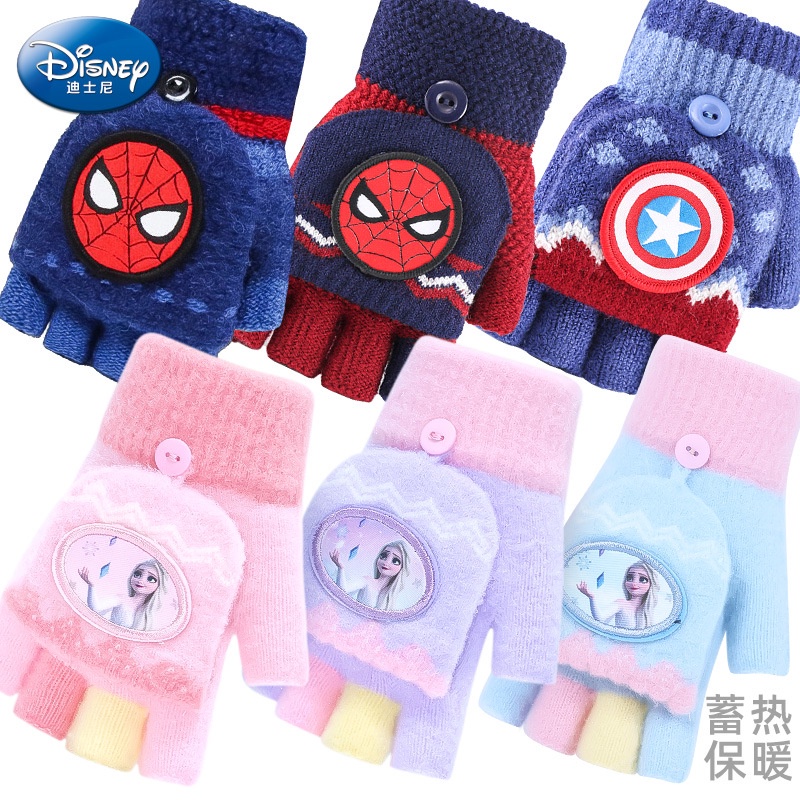 Disney Găng Tay Hở Ngón Giữ Ấm Mùa Đông Cho Bé