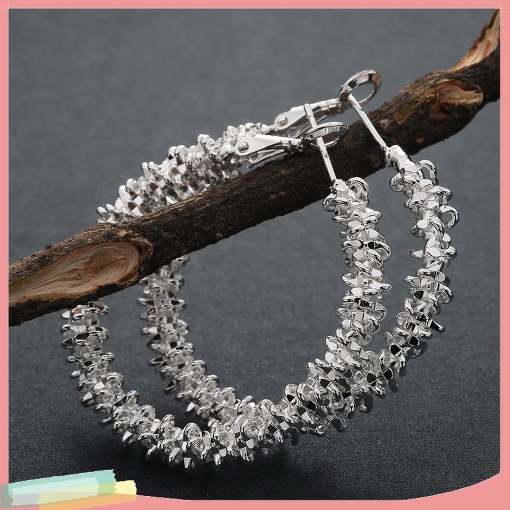 Đôi Khuyên Tai Mạ BạC LấP LáNh ThờI Trang Cho Nữ