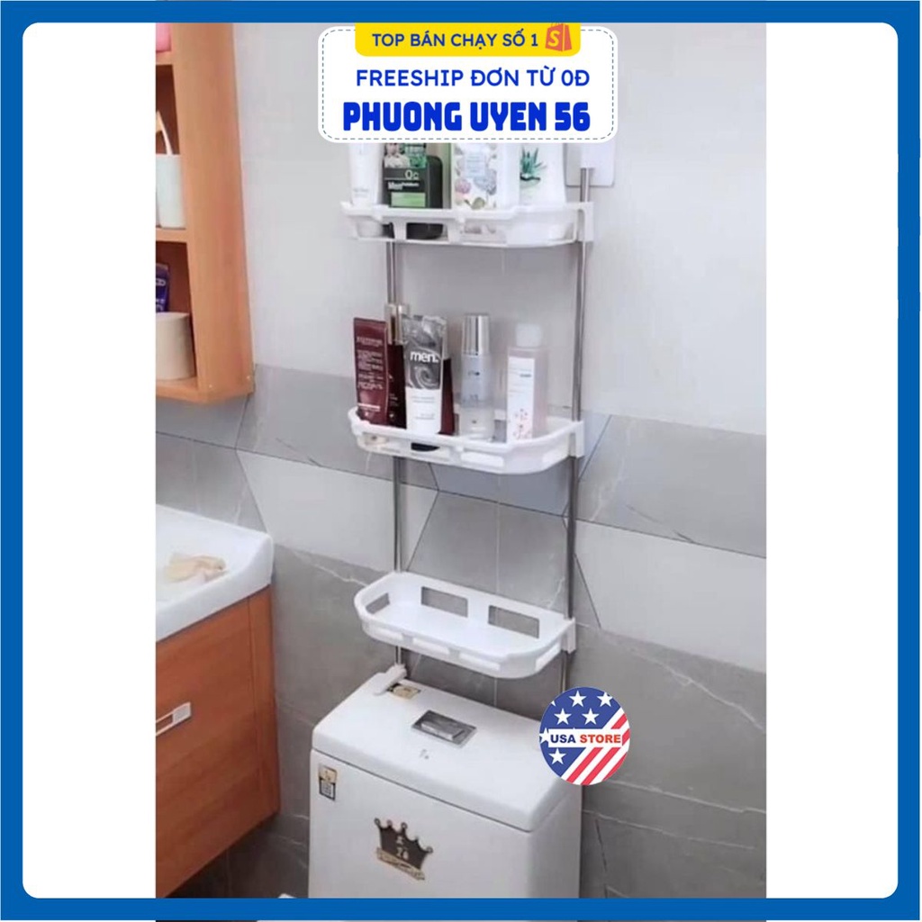 Dàn Kệ Nhựa Cao Cấp K6 Loại 2 / 3 Tầng Để Trên Nắp Bồn Cầu (Mới Về)