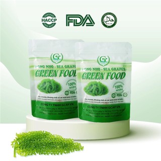 Rong Nho Tách Nước Hộp 200 Gram ( 10 gói nhỏ ) - Rong nho green food  [HÀNG CHẤT LƯỢNG CAO] + kèm 1 gói sốt 15ml