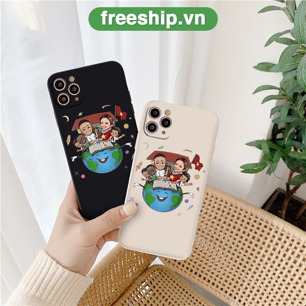 Ốp iphone cạnh vuông QL vlog Điểm Trường Yêu Thương BVC cho 6/6splus/7/7plus/8/8plus/x/xr/xs/11/12/13/14/pro/max/plu