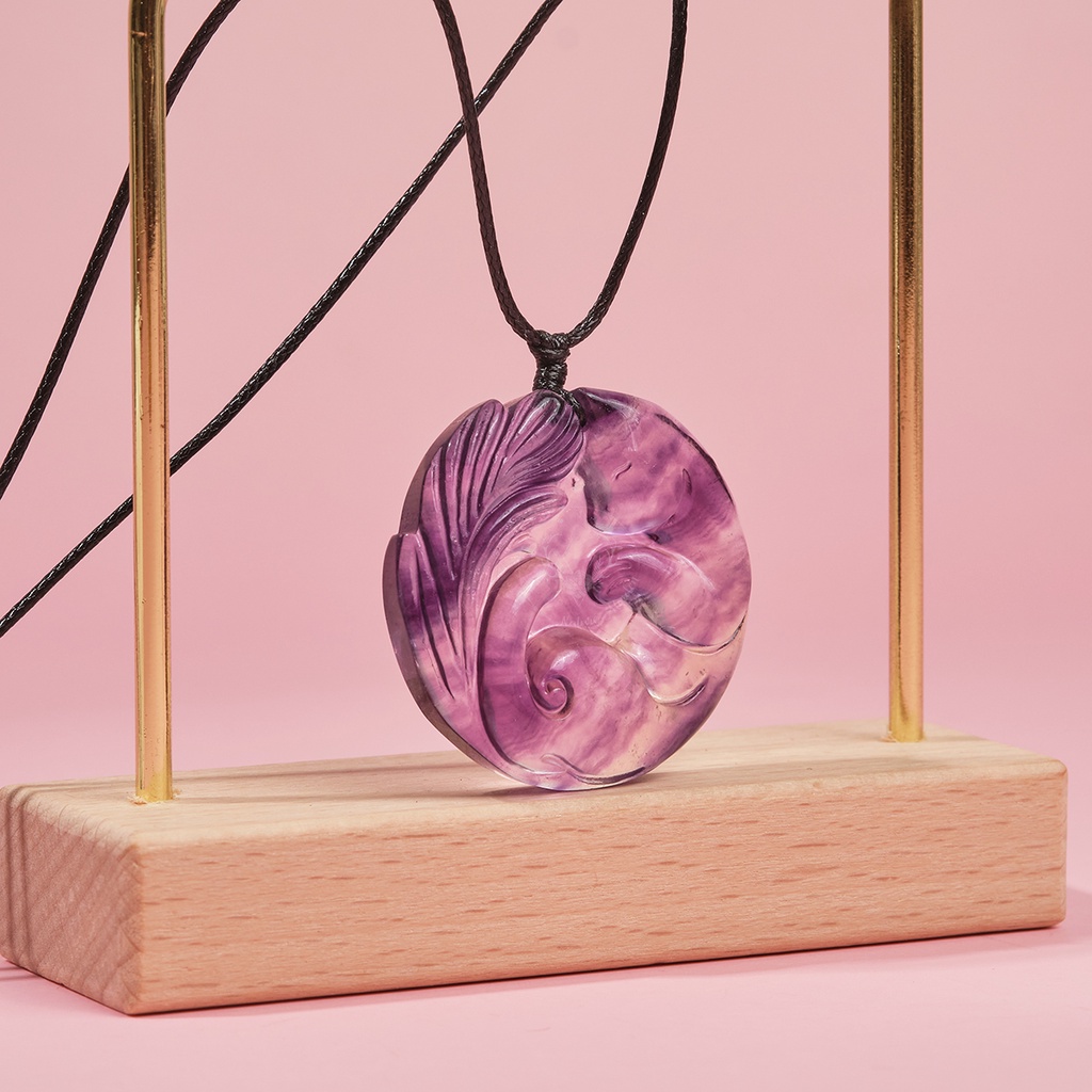 Mặt Dây Chuyền Hồ Ly 9 Đuôi Đá Fluorite Thiên Nhiên