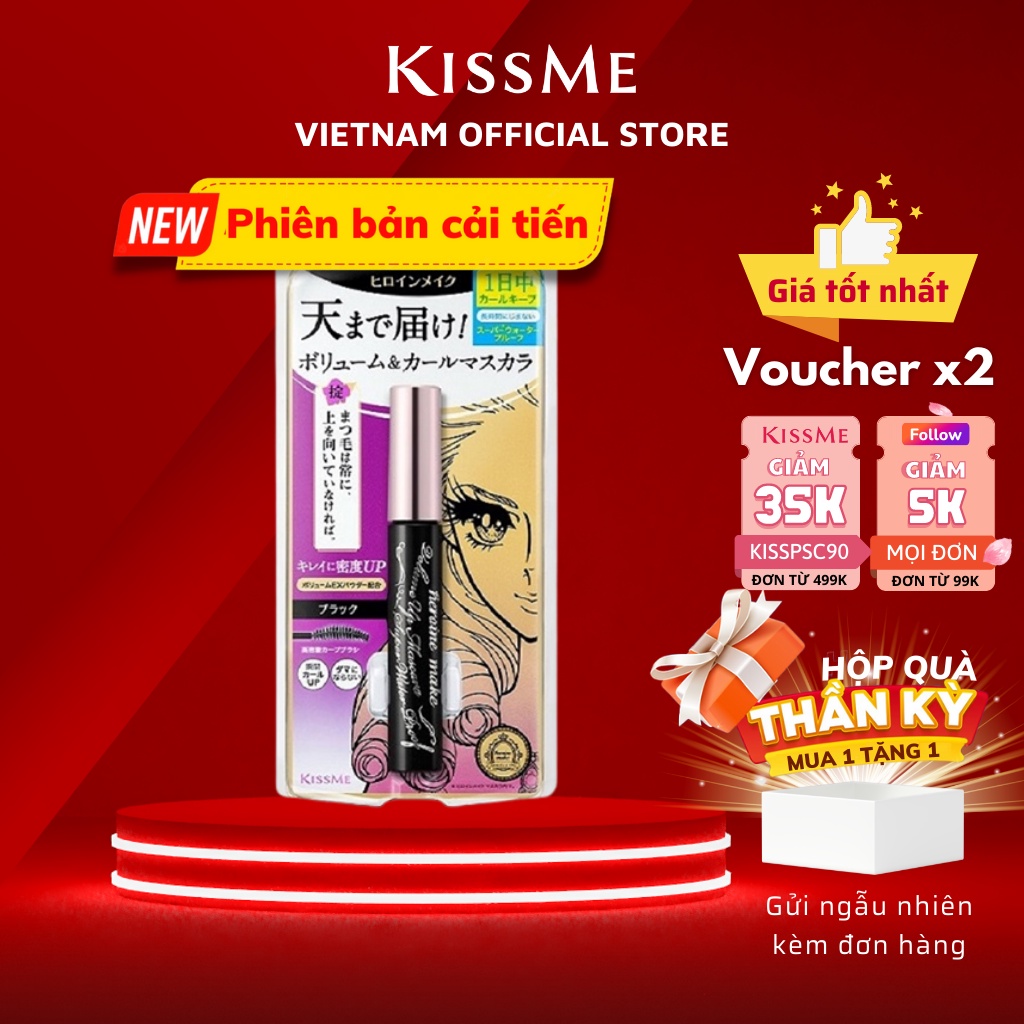 Mascara Chuốt Mi Siều Dày Kissme Heroine Make Volume Up Mascara Super Waterproof 6g