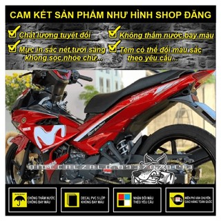 TEM RỜI EXCITER 150 MOVISTAR PHỐI MÀU DÁN XE ĐỎ -