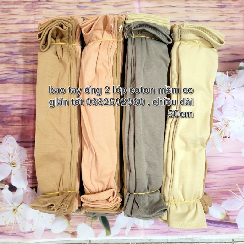 ỐNG TAY 2 LỚP COTTON DÀY MỀM CO GIÃN TỐT .CHỐNG NẮNG Ủ KEM SIÊU DÀI