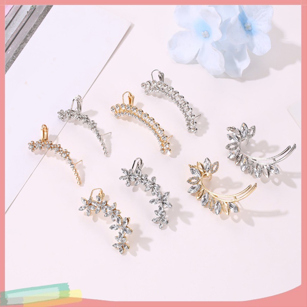 Khuyên đeo vành tai trang trí kim cương giả lấp lánh sành điệu cho nữ