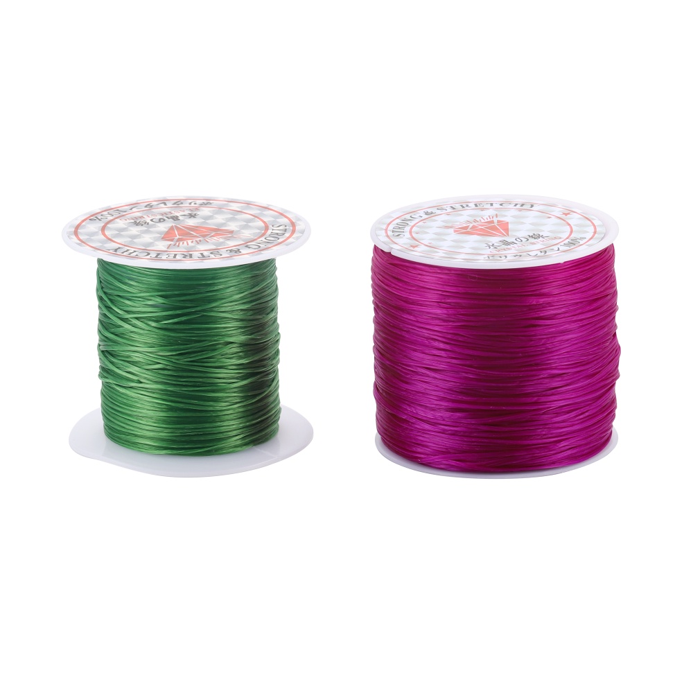 St.kunkka 10/50m Cuộn dây nylon co giãn màu trắng đen dùng làm vòng tay/ trang sức