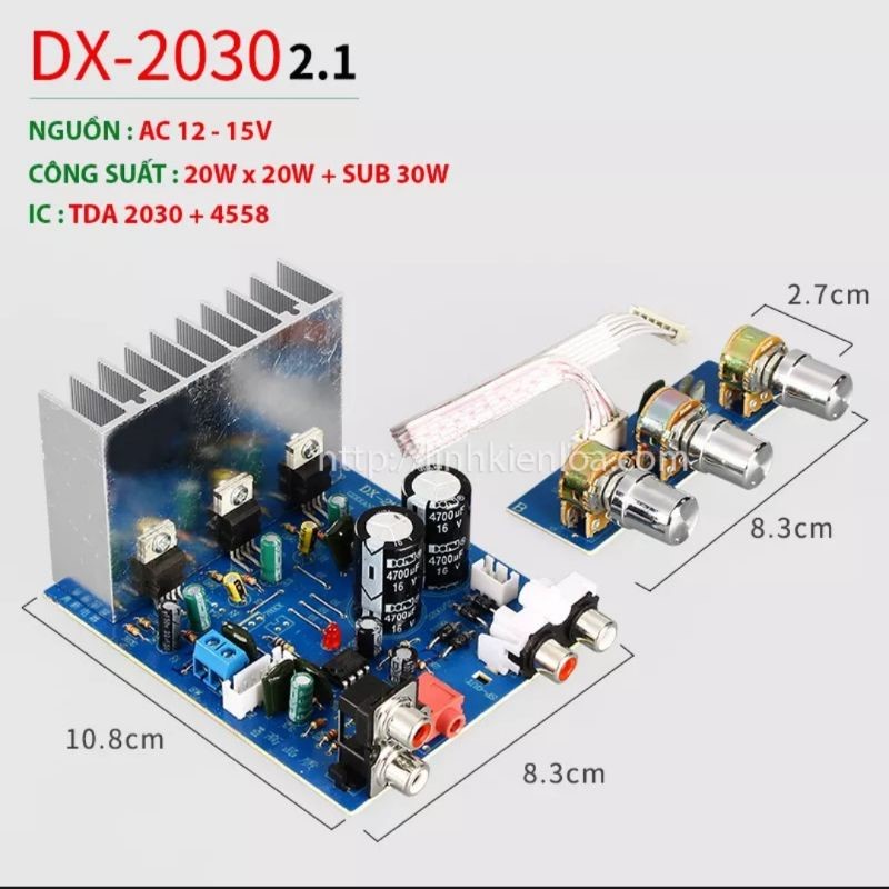 Mạch khuếch đại công suất lớn 2.1 siêu trầm công suất lớn âm thanh Hifi trung thực cao