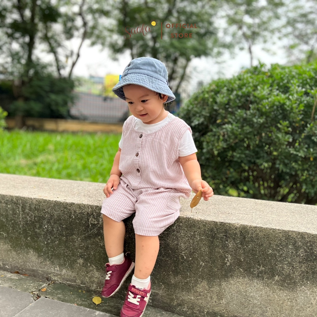 Áo liền quần/ Jumpsuit Cho Bé Chất Liệu Linen Cao Cấp Cho Bé - ORION OVERALL- JSL004 - SAOLA KIDS CLOTHING