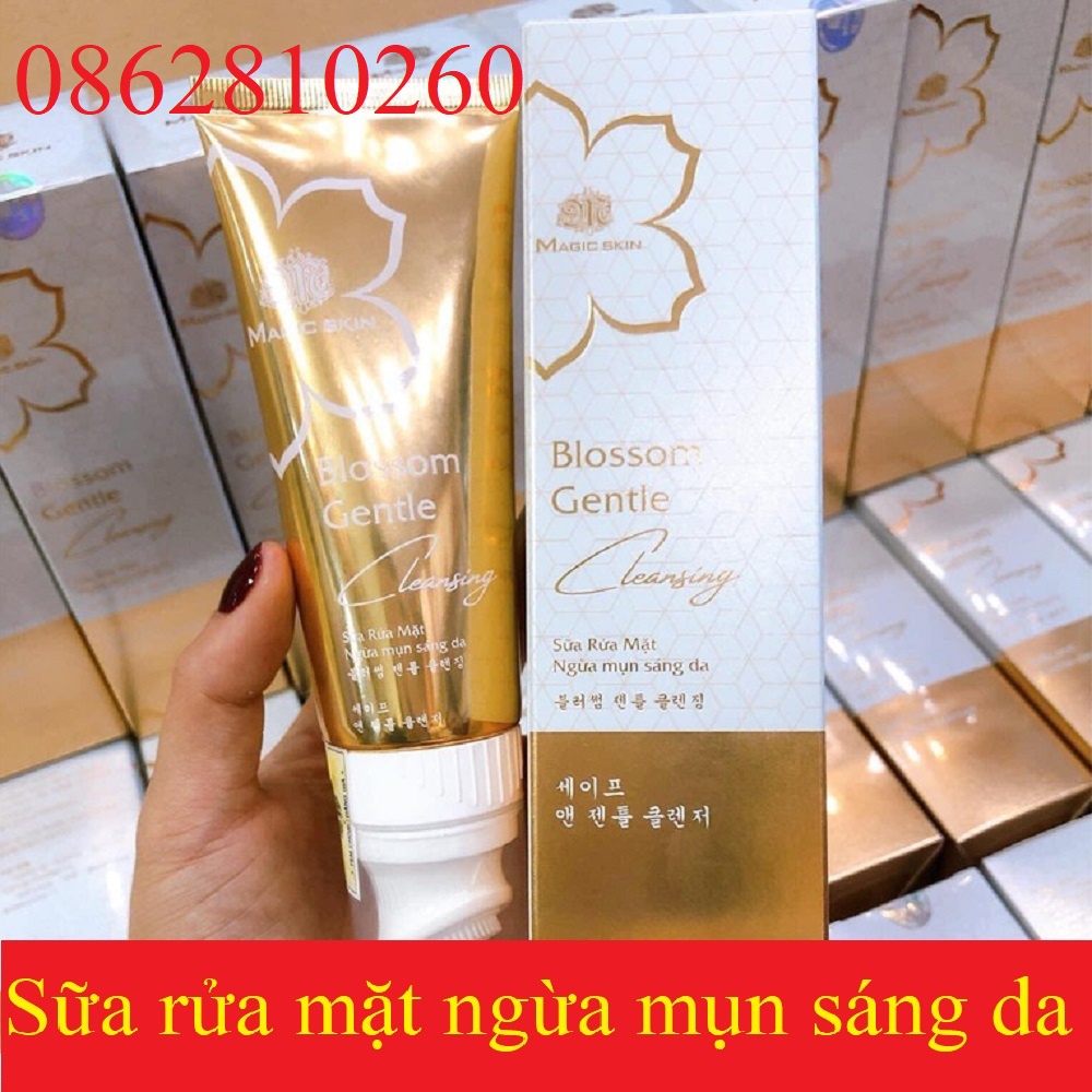 Sữa rửa mặt dịu nhẹ MAGIC SKIN MAGICSKIN 👍 Blossom Gentle Cleansing 👍 NGỪA MỤN SÁNG DA ✔ CHÍNH HÃNG