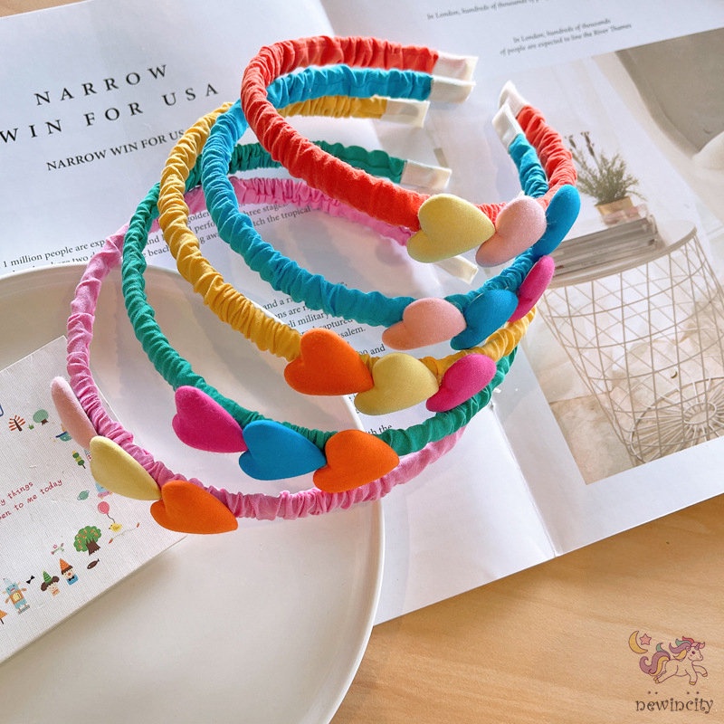 Băng Đô Cài Tóc Trang Trí Trái Tim Xinh Xắn Cho Bé Gái