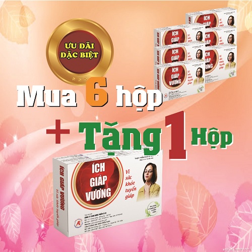 ÍCH GIÁP VƯƠNG - TÍCH ĐIỂM 6 TẶNG 1 - HỖ TRỢ NGỪA BƯỚU CỔ, TĂNG CƯỜNG CHỨC NĂNG TUYẾN GIÁP (HỘP 30 VIÊN)