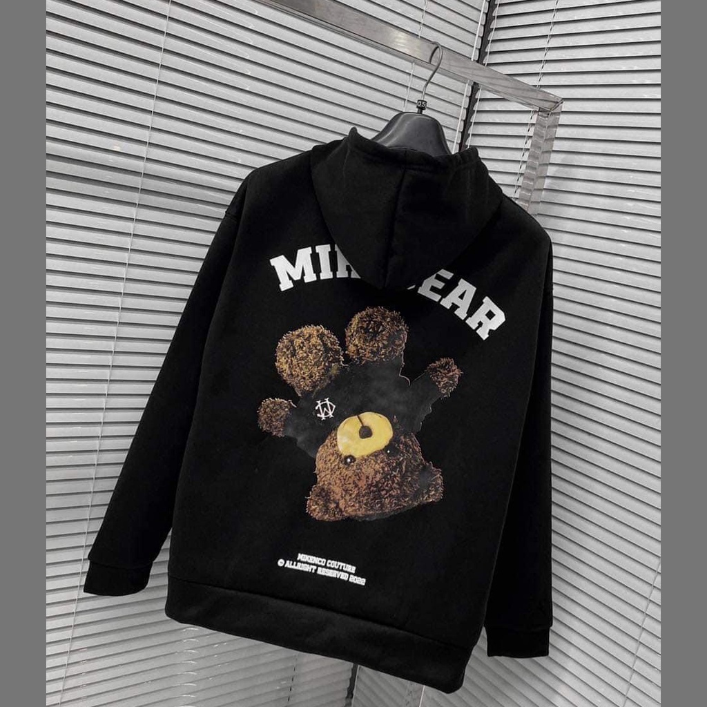 Áo Nỉ Hoodie Zip Mikenbear , Áo Hoodie Gấu Ngược Mikebear Nỉ Bông Cao Cấp Unisex