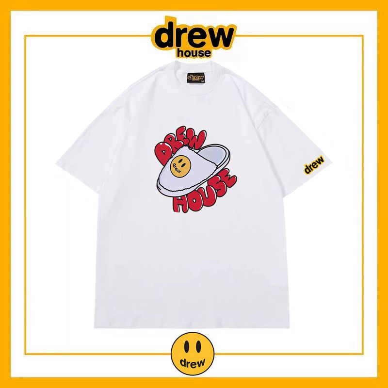 Áo Thun cotton Cổ Tròn Dáng Rộng Tay Ngắn Thoải Mái In Chữ Và Mặt Cười Thời Trang