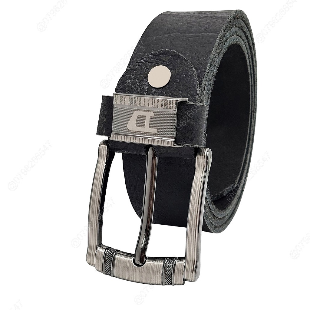 Dây lưng nam da bò thật bản thô DHM-243 | Mặt khoá kim nguyên khối thời trang | Bảo hành 12 tháng