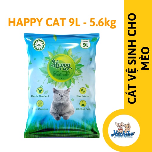 Cát vệ sinh cho mèo Happy Cat 9 lít - 5.6kg (1 tải 4 gói)