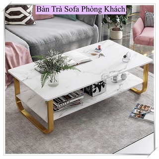 Bàn sofa, bàn trà phòng khách chân sắt hoa văn cẩm thạch mẫu mới hiện đại 2022 sang trọng và lịch sự