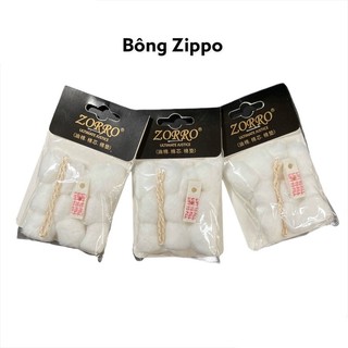 Combo Bông gòn thay thế zippo zorro kèm dây tim đáy nỉ