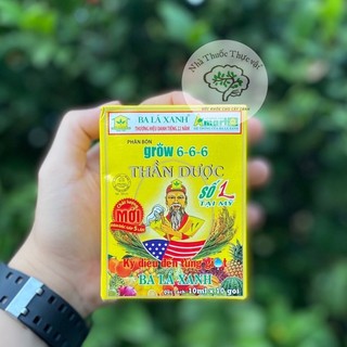 Phân bón lá đậm đặc thần dược grow 6-6-6 ba lá xanh hộp 10 gói