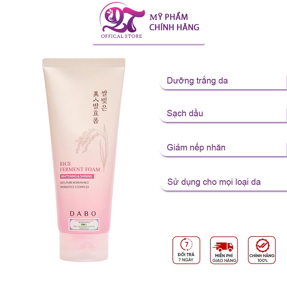 Sữa rửa mặt Gạo lên men tự nhiên DABO Ferment Foam 180ml