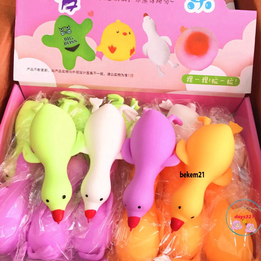 GUDETAMA SQUIShY Con VỊT BỘT nối dài đa màu mềm mịn và mượt mà cực xinh xắn mochi slime bóp bóp kéo kéo cực đã