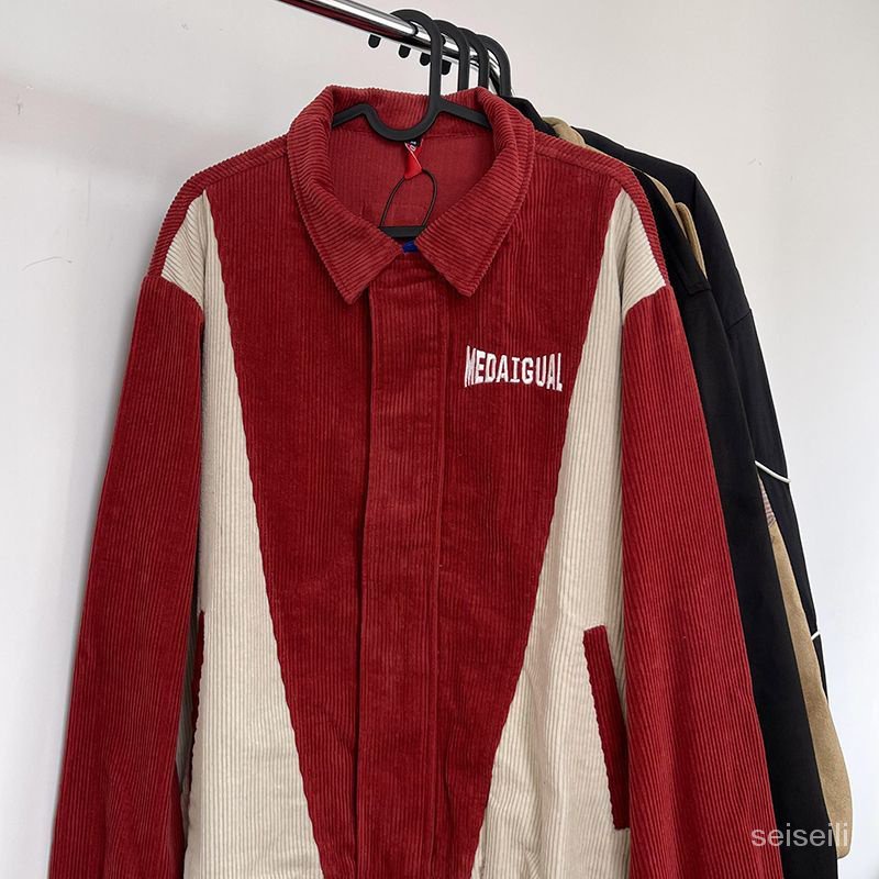 Áo Khoác Bóng Chày Dài Tay Phối Màu Tương Phản Phong Cách Đường Phố Mỹ Mùa Thu Cho Nữ