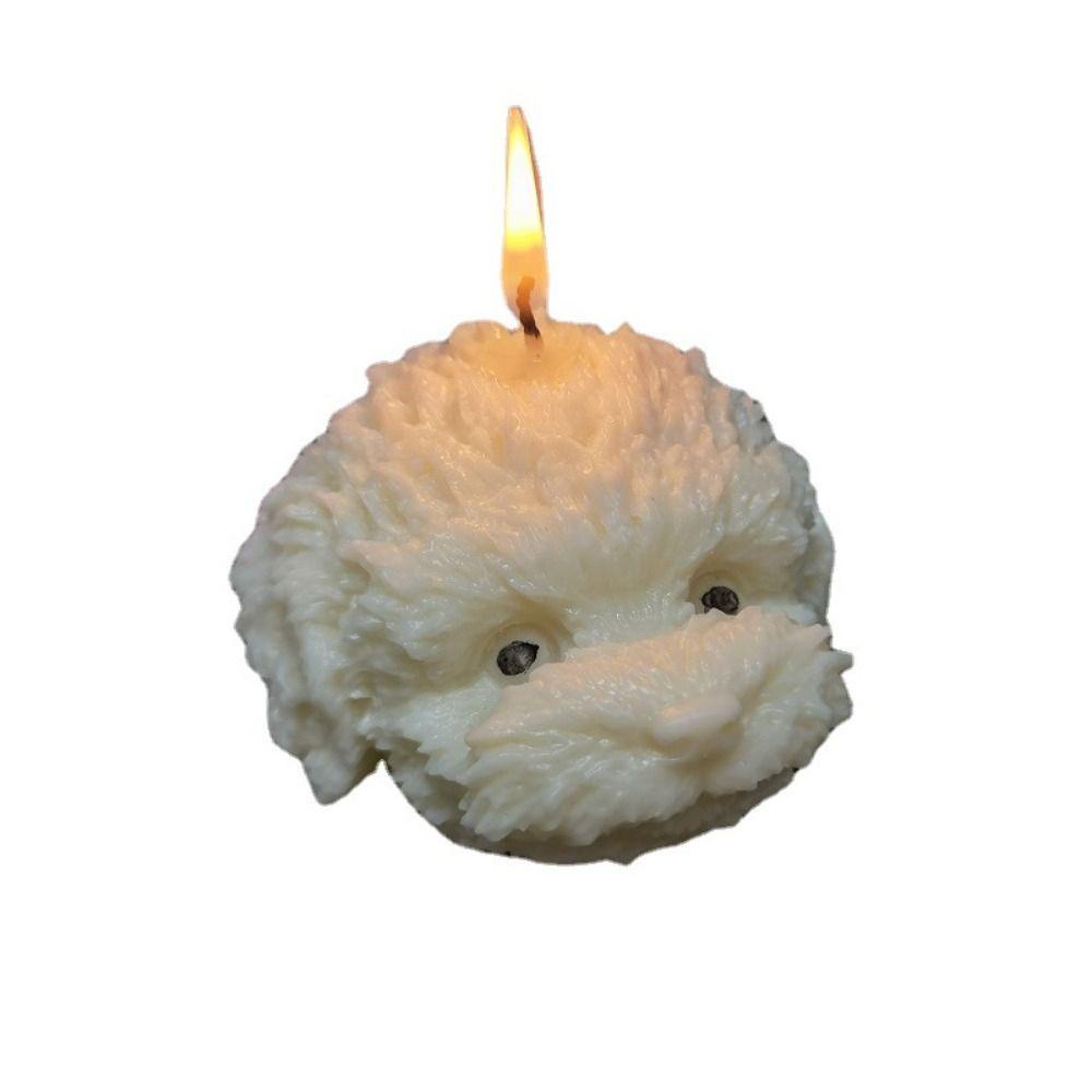 Khuôn Silicone Tạo Hình Làm Nến Hình Đầu Chó Teddy DIY