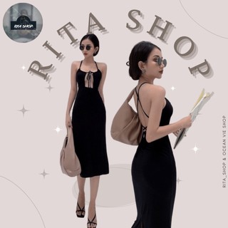 Đầm Body 2 dây xẻ sau khoen ngực lưng đan sexy 3126