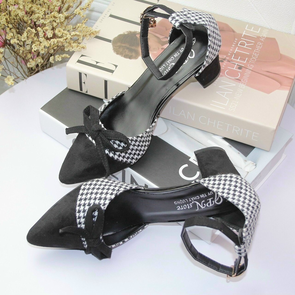 Giày sandal cao gót nữ REVA R05 chất liệu da mềm gót cao 7p, guốc nữ gót nhọn trẻ trung cho mọi lứa tuổi