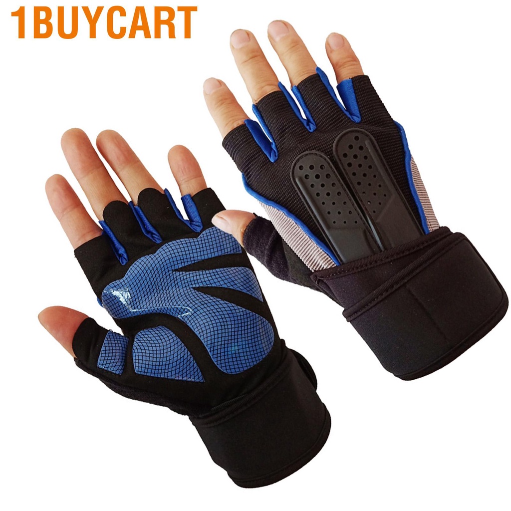 1buycart Workout Gloves Half Finger Breathable Anti Slip Quick Release Safe Humanized Unisex Exercise