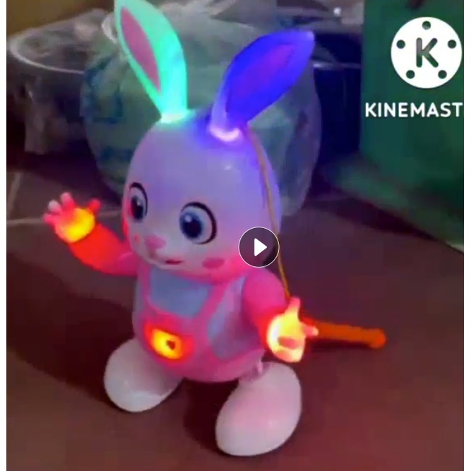 Thỏ Nhảy Múa Phát Sáng Phát Nhạc Tự Chạy Lồng Đèn Cho Bé Tặng Kèm Pin con thỏ