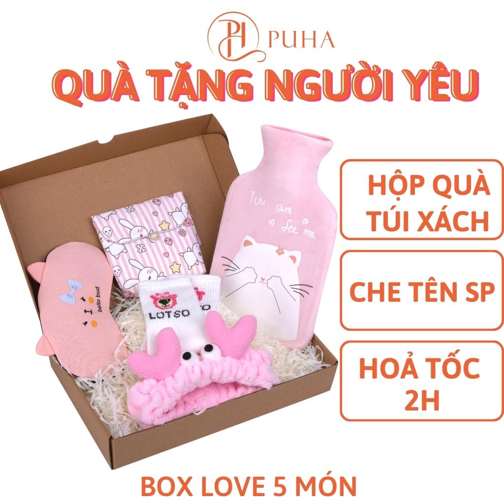 Túi chườm bụng kinh PUHA, trườm nóng sưởi ấm giảm đau, quà tặng bạn gái ngày sinh nhật, noel, ngày dâu ý nghĩa