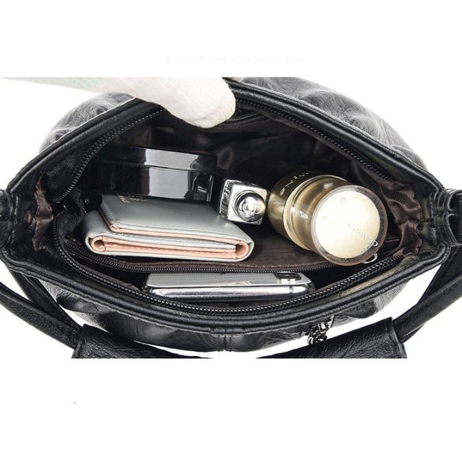 Túi xách nữ đeo chéo da mềm dáng bầu sang trọng LILA BAU145