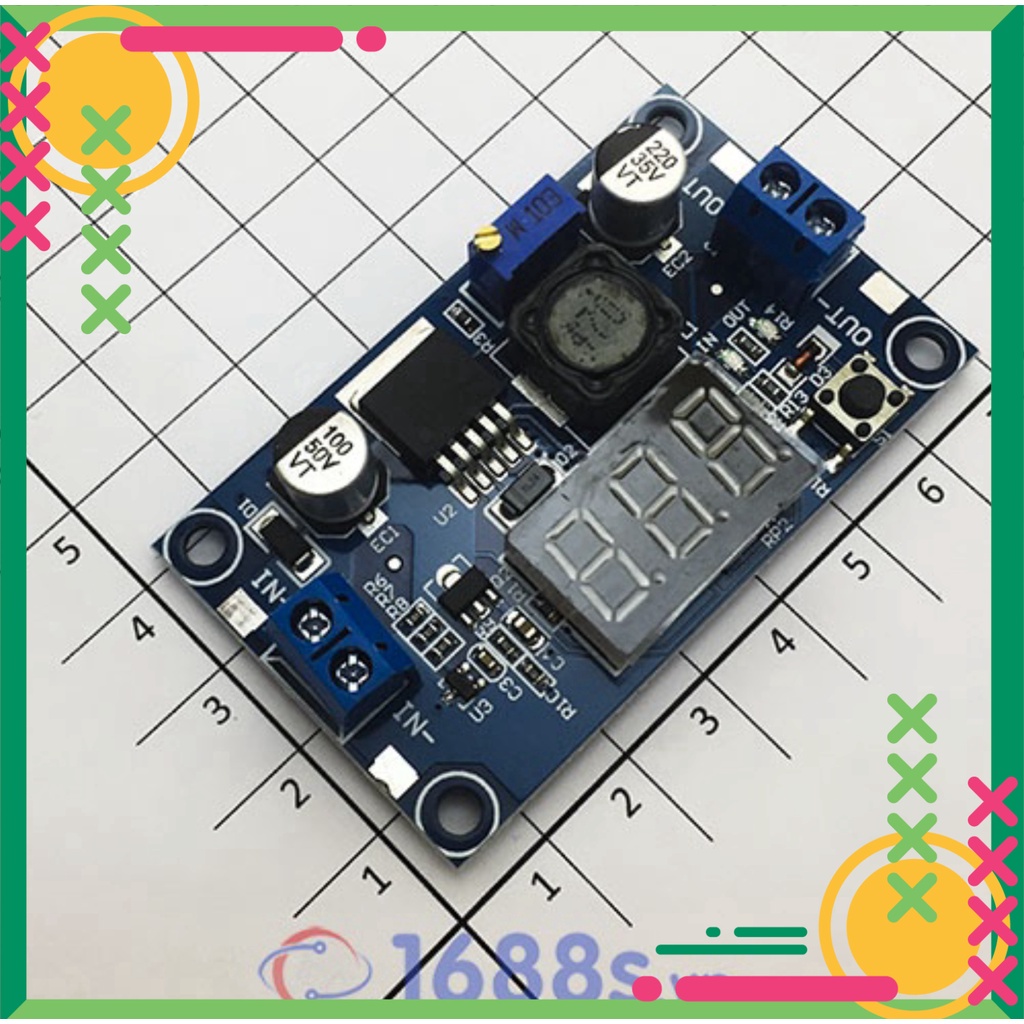 Mạch Nguồn Giảm Áp, Hạ Áp LM2596 3A - Có Led hiển thị Volt - 1688s.vn
