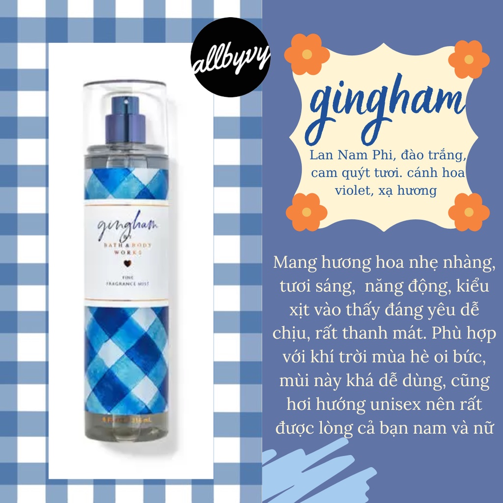 Allbyvy| Set xịt thơm body mist mix 5 mùi BEST SELLER