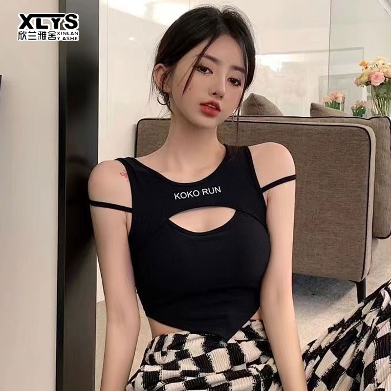 Áo croptop XINLANYASHE không tay ngọt ngào thời trang cho nữ