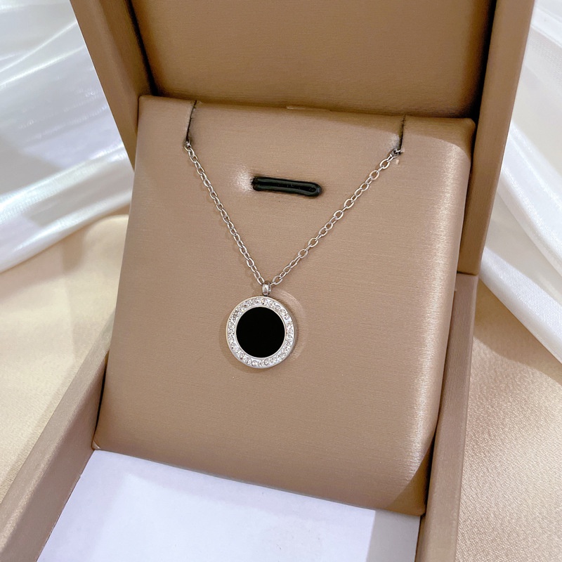 Dây Chuyền Mặt Đá Mã Não Tối Giản Cá Tính Phong Cách Tối Giản Cho Nữ ins