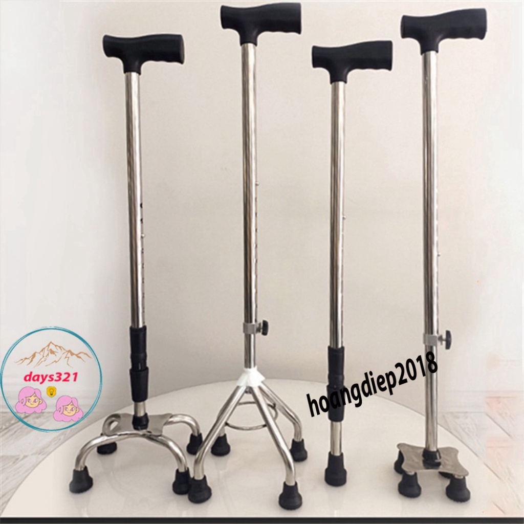 Gậy batoong 4 chân INOX Tập Đi  - Gậy Chống Người Già