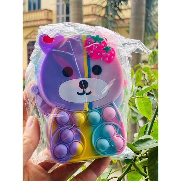 Túi pop it đeo chéo giảm căng thẳng bóp bong bóng nhiều hình dễ thương cho bé đựng lì xì Tết