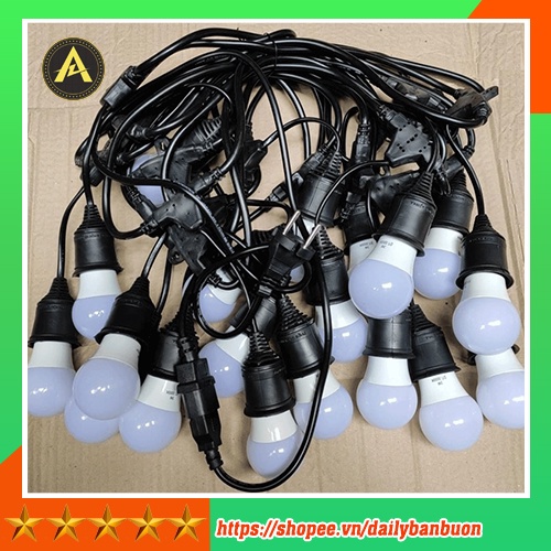 Dây Đèn Chống Nước Dài 10 mét và 20 bóng led, 5 mét 10 bóng led